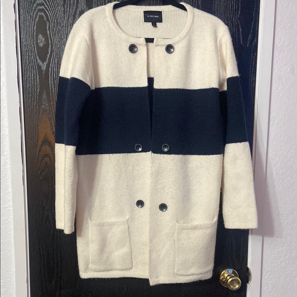 Anthropologie La Fée Verte Oversized Colorblock Cardigan Sweater Size Large